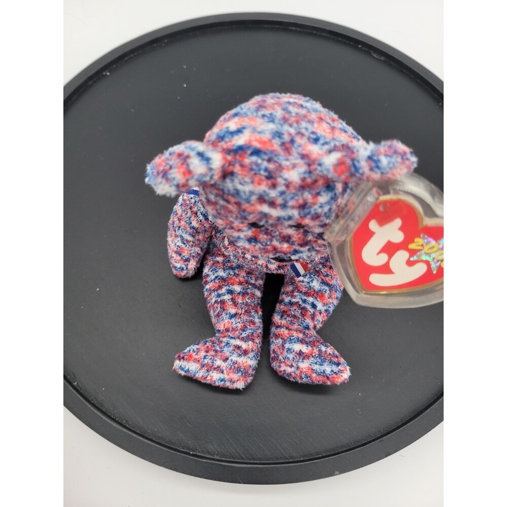 Ty Beanie Baby USA Bear DOB July 4, 2000 New with Tag Protector 8" - Picture 3 of 9